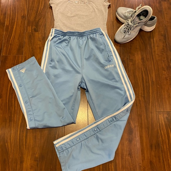 powder blue adidas pants